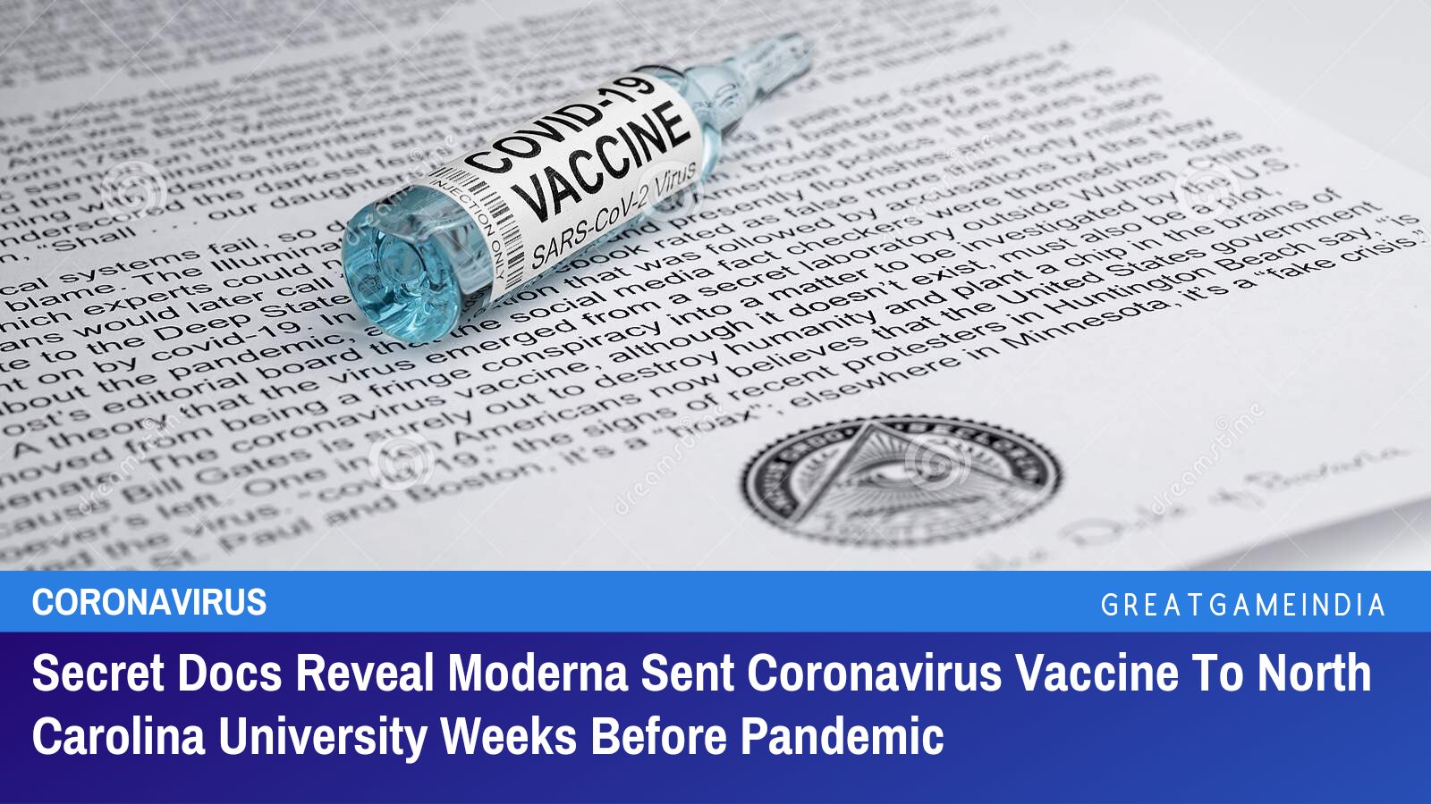 Secret Docs Reveal Moderna Sent Coronavirus Vaccine To North Carolina University Weeks Before Pandemic